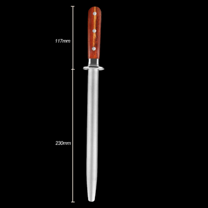 The Mahogany Alloy Honing Rod (9-Inch Honing Rod)