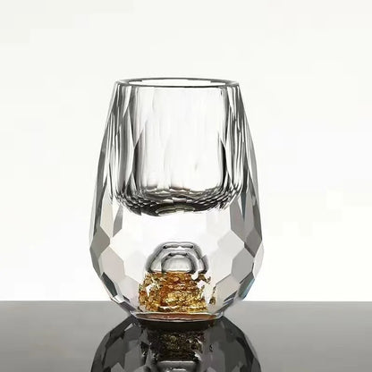 Luxury Crystal Shot Glass Set (6pcs, Gold Foil Bottom)