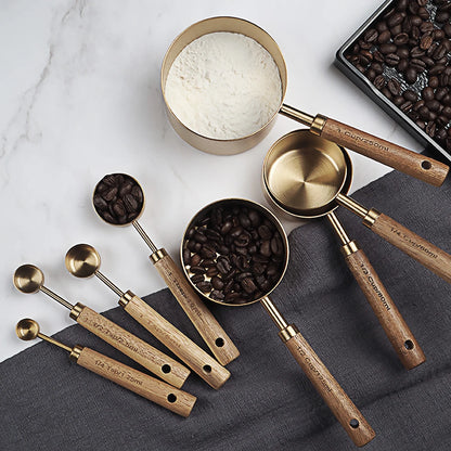 The Gold Stainless Measure Set (8-Piece Measuring Cup & Spoon Set)