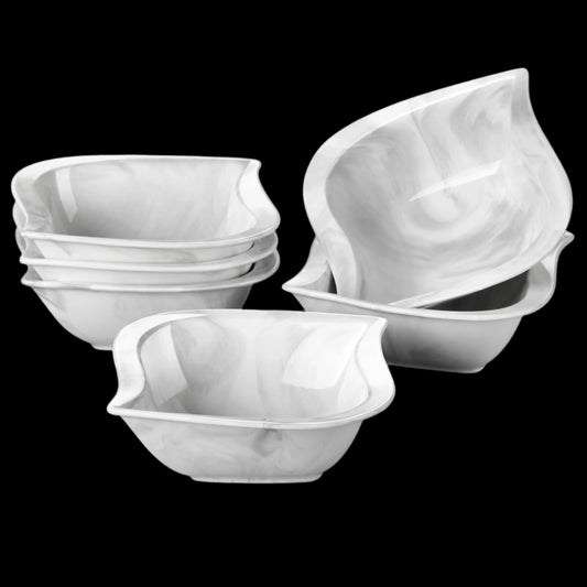 MALACASA White Porcelain Cereal Bowls (6-Piece, 13.5cm)