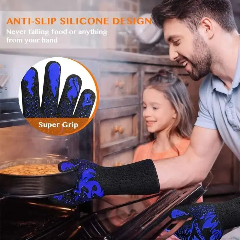 Heat-Resistant BBQ Grill Gloves (Waterproof Meat Handling Gloves)