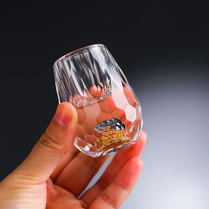 Luxury Crystal Shot Glass Set (6pcs, Gold Foil Bottom)