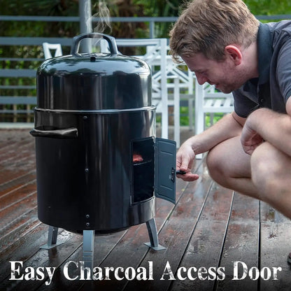 18-Inch Versatile Charcoal Patio Smoker