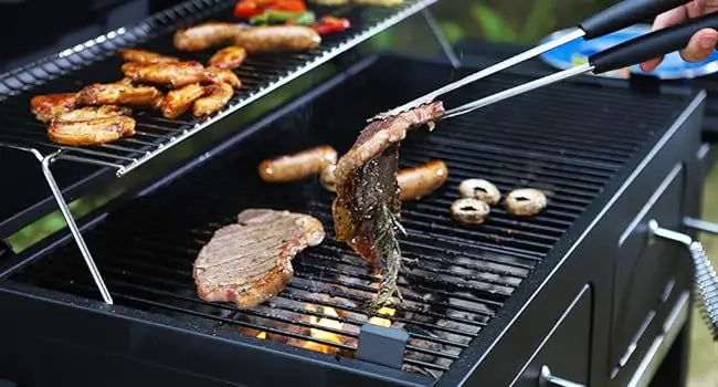 Extra-Large Charcoal BBQ Grill with Dual-Zone Adjustable Cooking Area & Foldable Side Tables