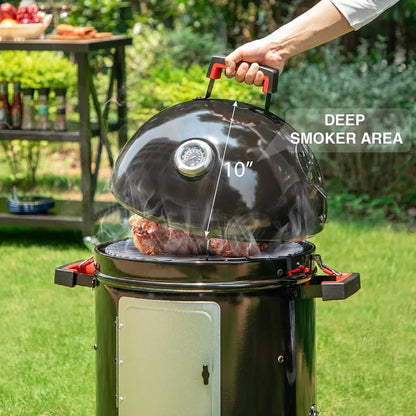 18-Inch Versatile Charcoal Patio Smoker