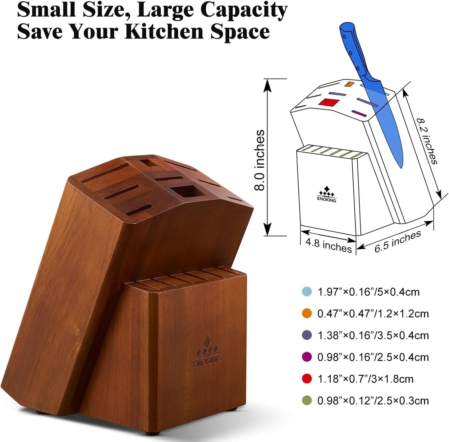 Universal Knife Block (ENOKING 15 Slots Acacia Wood)