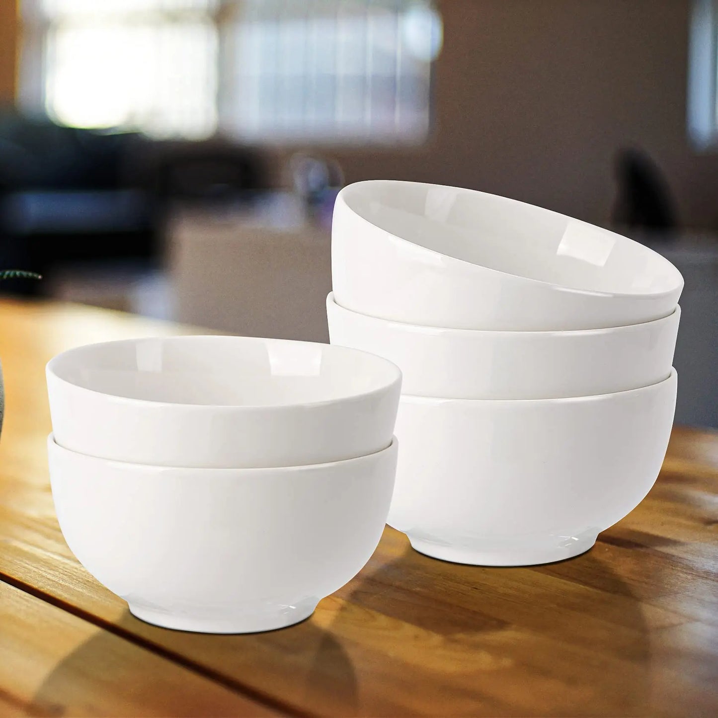 10-Ounce Porcelain Bowls (Set of 8, White Ceramic)