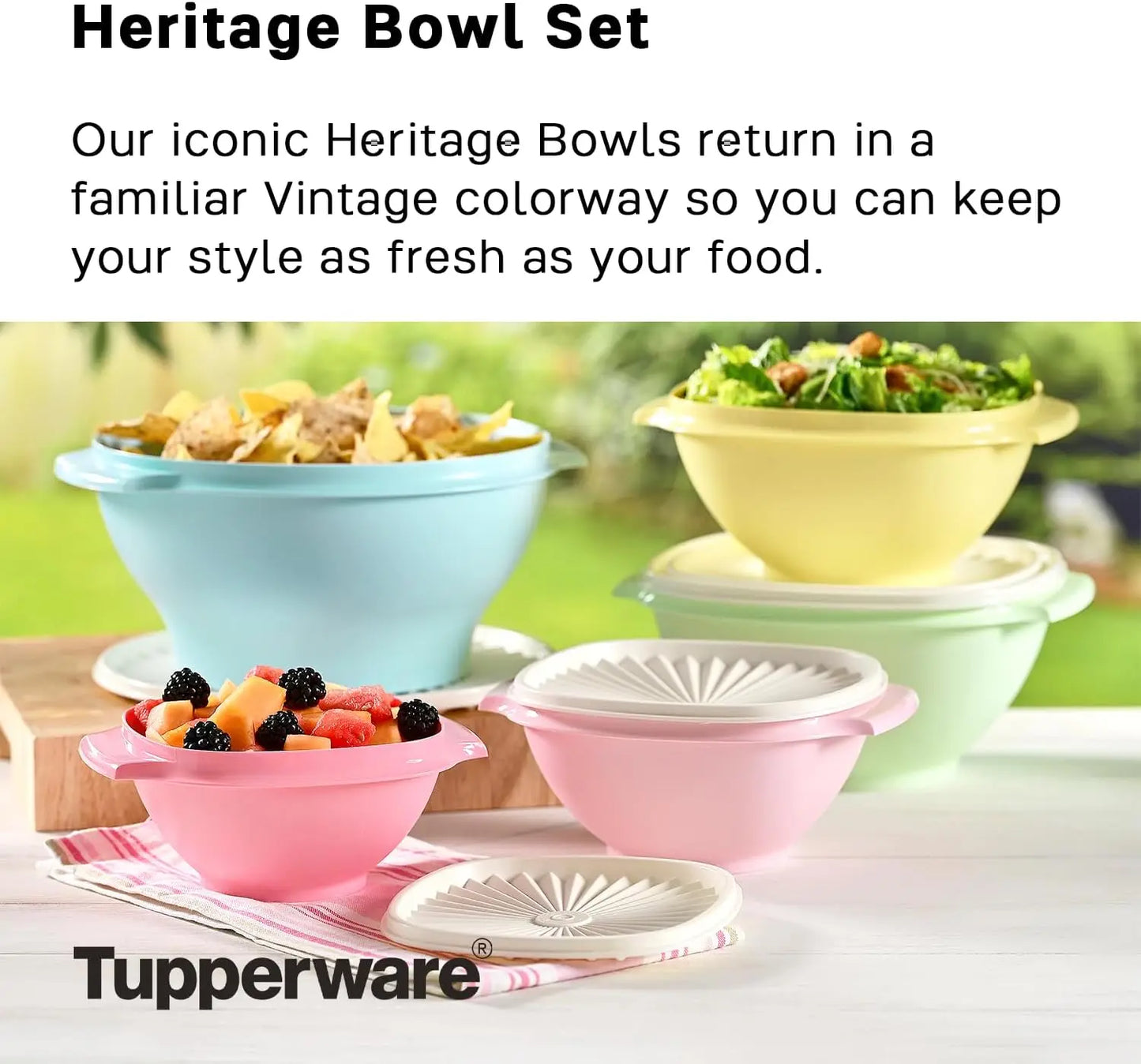 Tupperware Heritage Bowls - Vintage 10-Piece Set