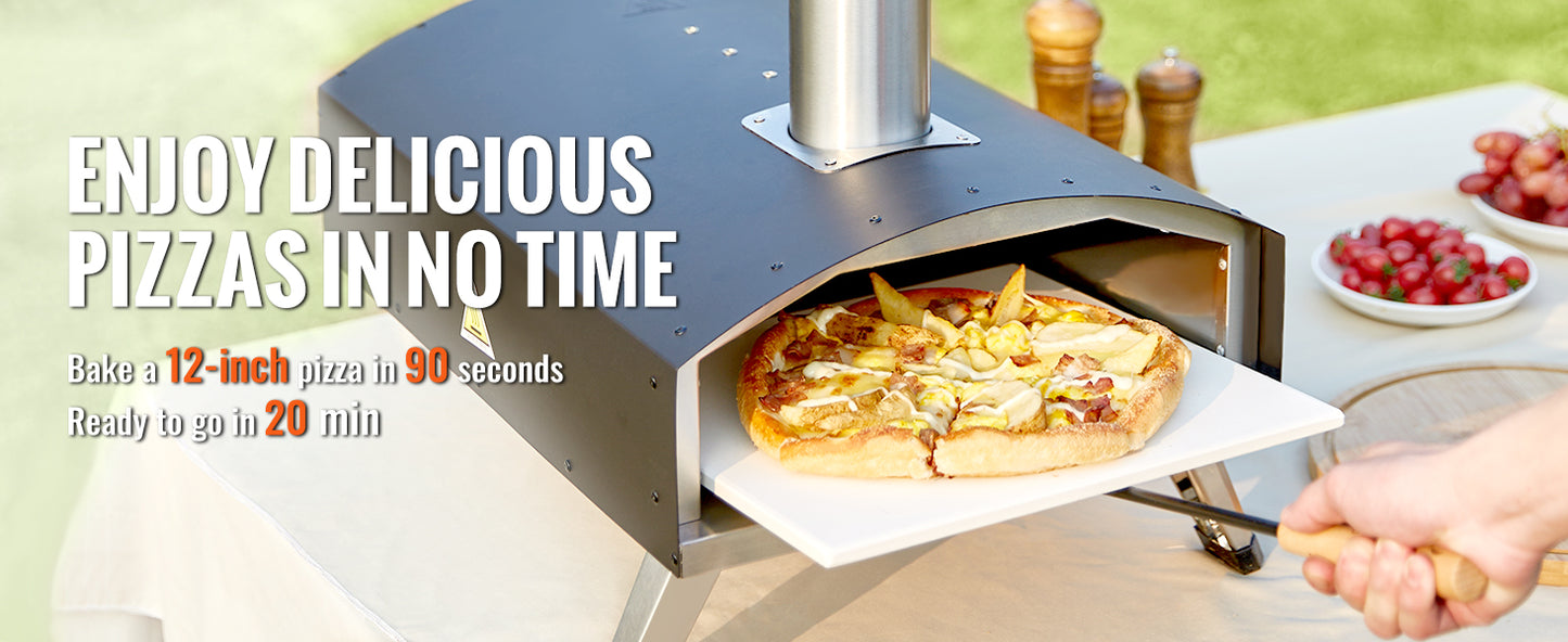 VEVOR 12-Inch Portable Wood Fired Pizza Oven